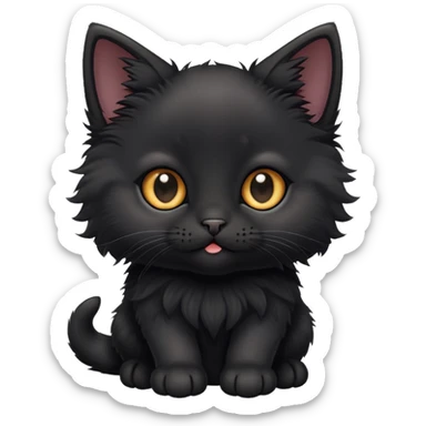 really cute black kitten sticker