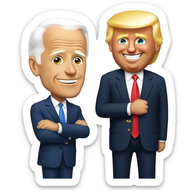 Joe biden and trump loving each other sticker