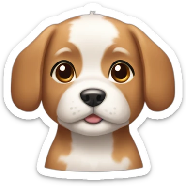 Caramel and white puppy with medium hair sticker