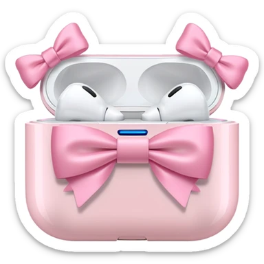 AirPod max with pink bows sticker