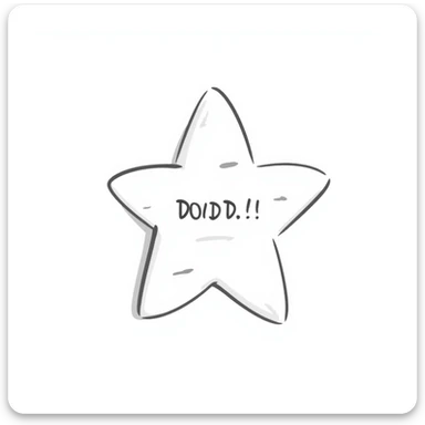 star-shaped sticky note with handwritten text sticker