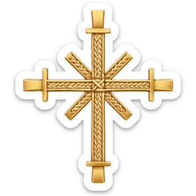 St. Brigid's cross or St. Brigit's cross (Irish: Cros Bhríde, Crosóg Bhríde or Bogha Bhríde) is a small variant of the Christian cross often woven from straw or rushes. sticker
