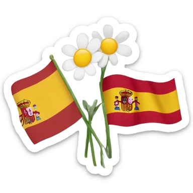 Spain flag include two elephant an one flower  sticker