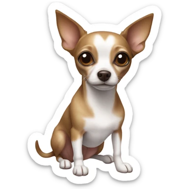 Brown and white chihuahua Italian greyhound sticker