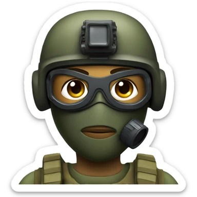 Special Forces Soldier wearing mask with night vision goggles sticker
