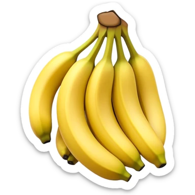 Cinematic bright yellow bananas, smooth peel with gentle curves, slightly ripened, stacked in a charming bunch, warm glowing background, soft and inviting. sticker