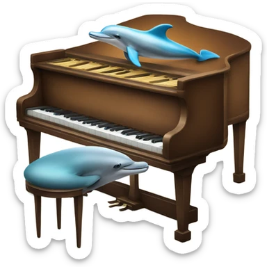Dolphin playing the piano sticker