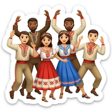 Serbian kolo dancing sticker