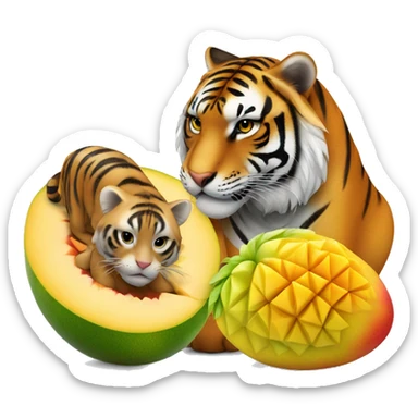 a mango and a tiger  sticker