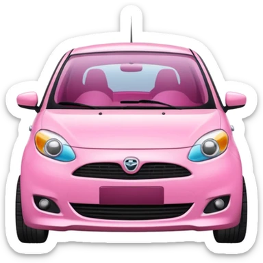 Create a pink hatchback car sticker