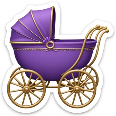 victorian purple baby carriage sticker