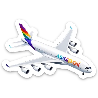 Airbus A380 - Airbus (Model Year: 2021) (Iconic colour: White with colorful tail) sticker
