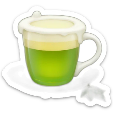 Beer goes well with green tea in a teacup sticker