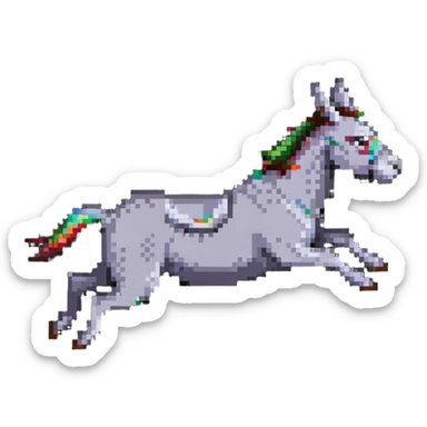 donkey flying in the air sticker