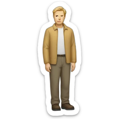 A white man standing sideways sticker