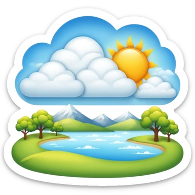 partly cloudy landskape  add sun sticker
