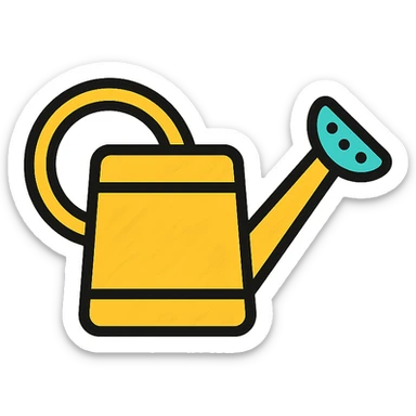 color outline icon of a watering can sticker