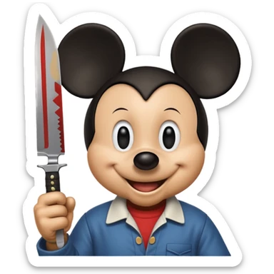 Knife in hand micky sticker