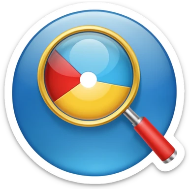 web search icon, browser window with a magnifying glass, colorful and minimal, no text sticker