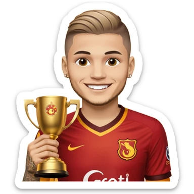 galatasaray jersey mauro icardi lifting UCL cup sticker