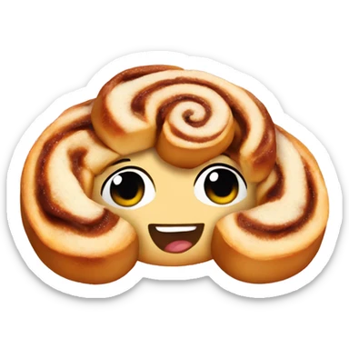 cinnamon rolls but shaped into a bow sticker