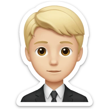 Chico adolescente rubio con traje sticker