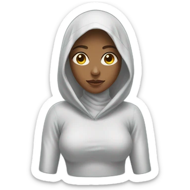 The veiled girl is wearing a gym outfit sticker