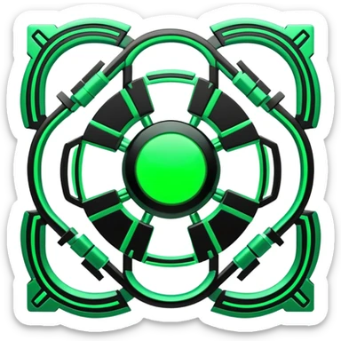 Black And Green Cyber Aesthetic Deco sticker