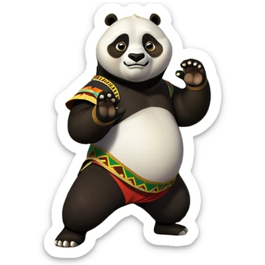 kung fu panda with a south african theme sticker