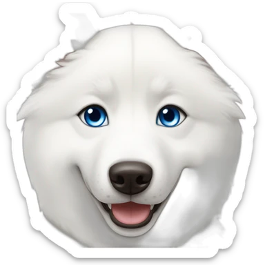 White Siberian husky smile and blue eyes sticker