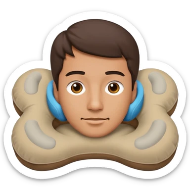 man using travel neckpillow  sticker