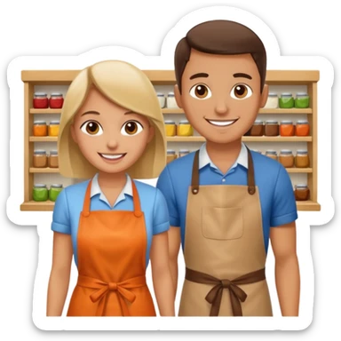 2 grown characters + shop sticker