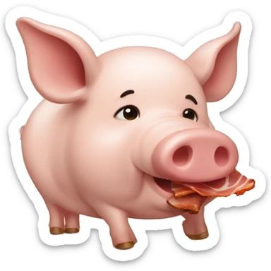 Cochon qui mange du bacon sticker