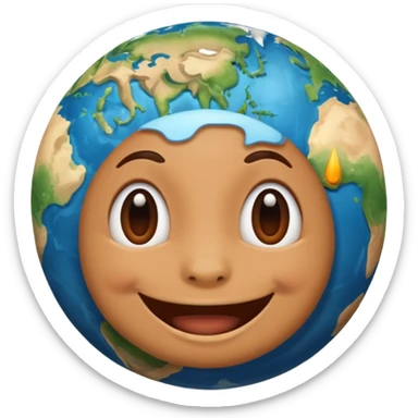 Planet earth emoji face on the office  sticker
