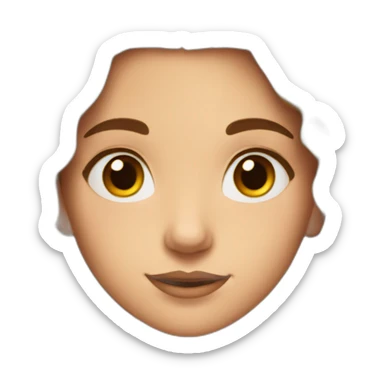 girl with long brown weavy hair, brown eyes and thick brows sticker