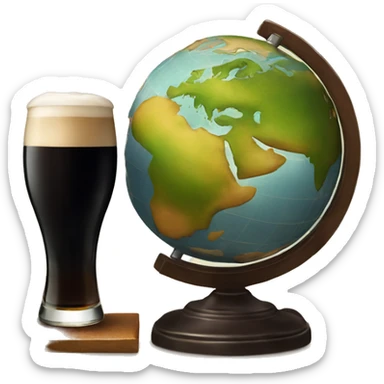 a globe and a guinness beer  sticker