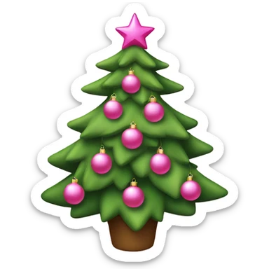 christmas tree with pink ornaments  sticker