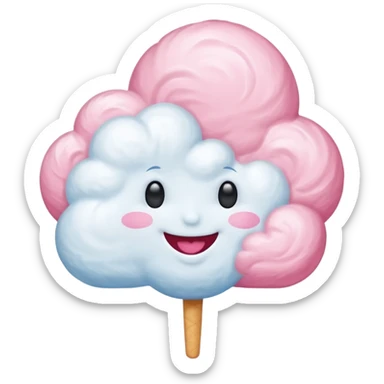 cloud person cotton candy, sticker