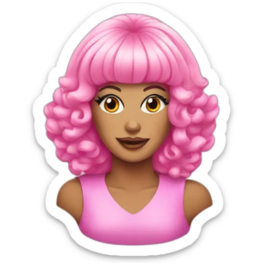 Drag queen wearing a pink wig sticker