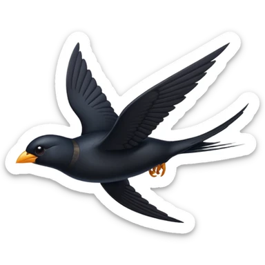 Black swallow flying sticker