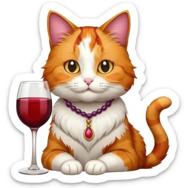 cat with wine sticker