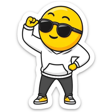 A emoji that is dabbing with sunglasses ￼ sticker
