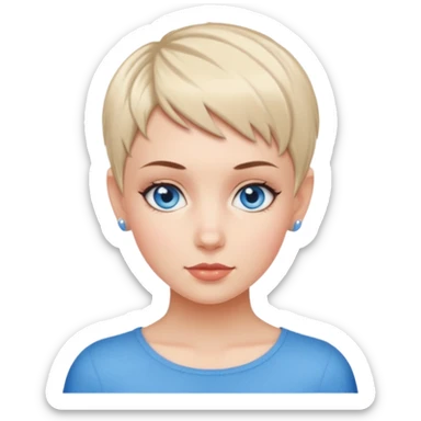white girl pixie cut sticker