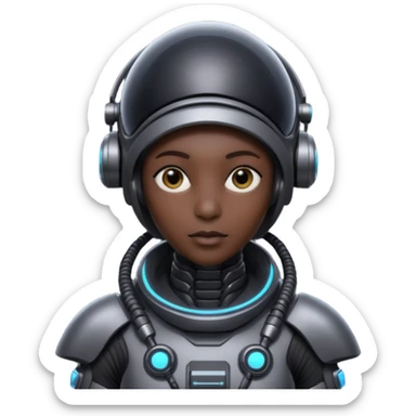 black aliens look alike humans but very tech sticker