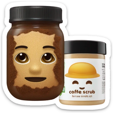 coffee grounds and honey face scrub in a jar sticker