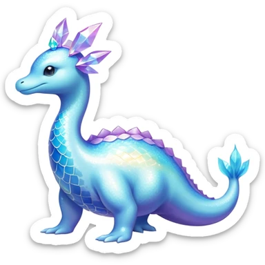 Shiny Exotic Colorful Ethereal Sparkly Lapras-Suicune-Aurorus-Fakémon-hybrid-creature (full body)  sticker