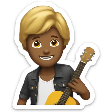 handsome guy with a bob plays the guitar sticker