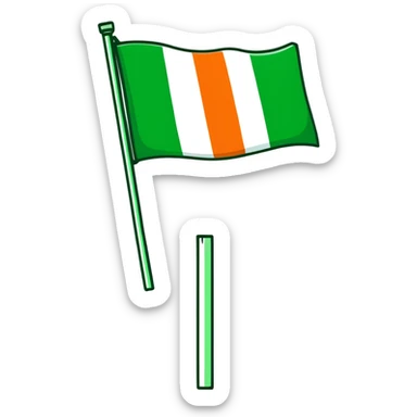Irish flag on a pole sticker