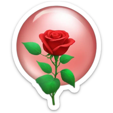 Red rose in a shiny sphere ￼ sticker
