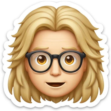 emoji with majestic hair wearing glases sticker